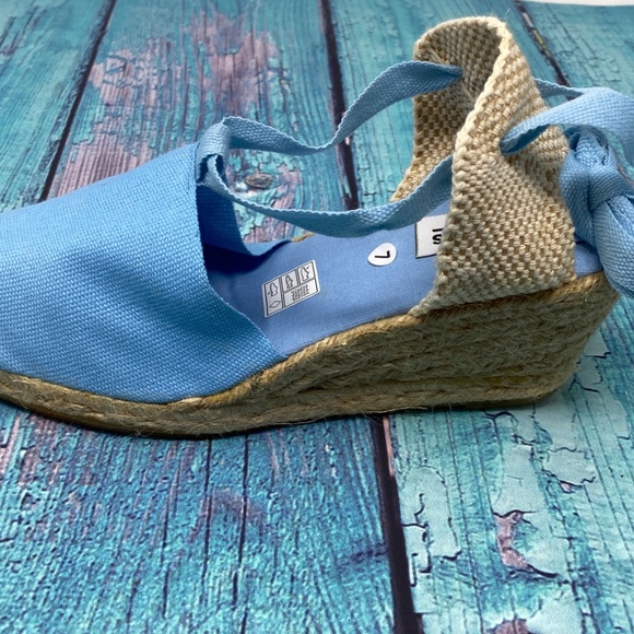 SPARTVS Carina Espadrille Wedge Heels Blue Canvas - Picture 5 of 7